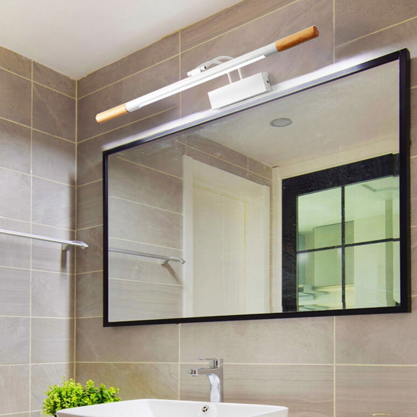 Solid Curved Arm Long Vanity Light LED Wall Sconce Lamp