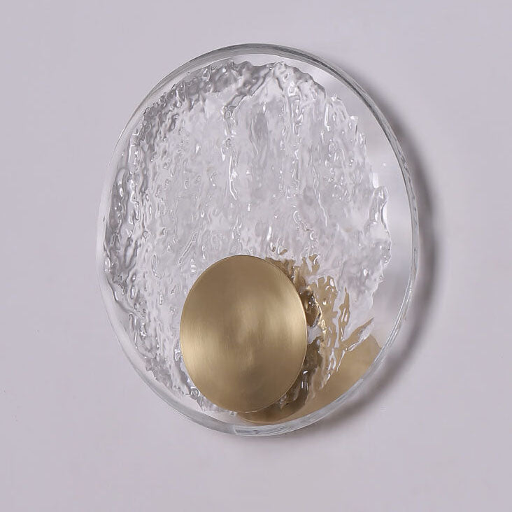 Modern Luxury Round Glass Copper LED Wall Sconce Lamp