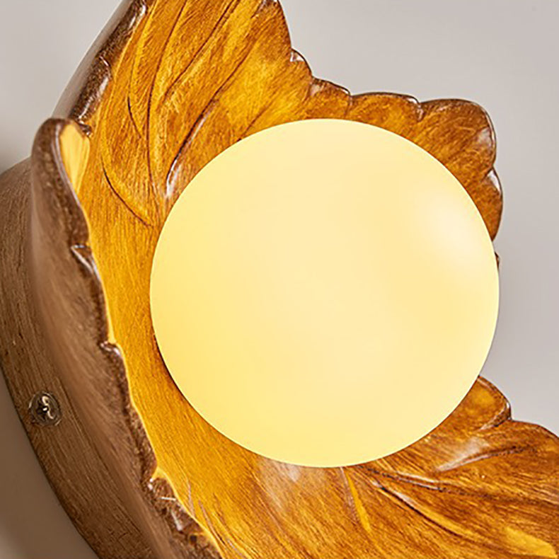 Creative Resin Glass Maple Leaf 1-Light Wall Sconce Lamp
