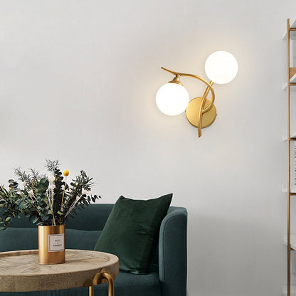 Simplicity Spherical Glass Shade 2-Light Wall Sconce Lamp