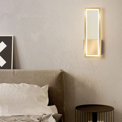 Light Rectangular Hollow Ring Design LED Wall Sconce Lamp