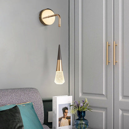 Light Aluminum Crystal Diamond Shape LED Wall Sconce Lamp
