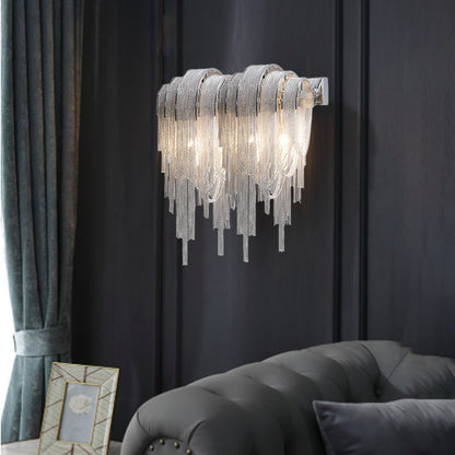 Iron Aluminum Tassel Chain 2/4 Light Wall Sconce Lamp