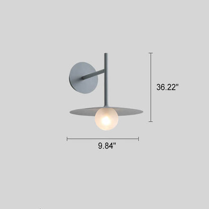 Solid Color Round Hardware Glass 1-Light Wall Sconce Lamp