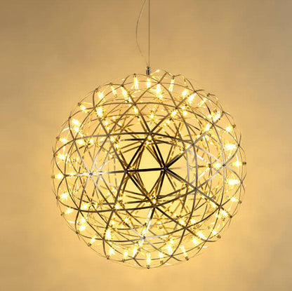Contemporary Creative Globe Iron 12 Light LED Firework Pendant Light For Living Room