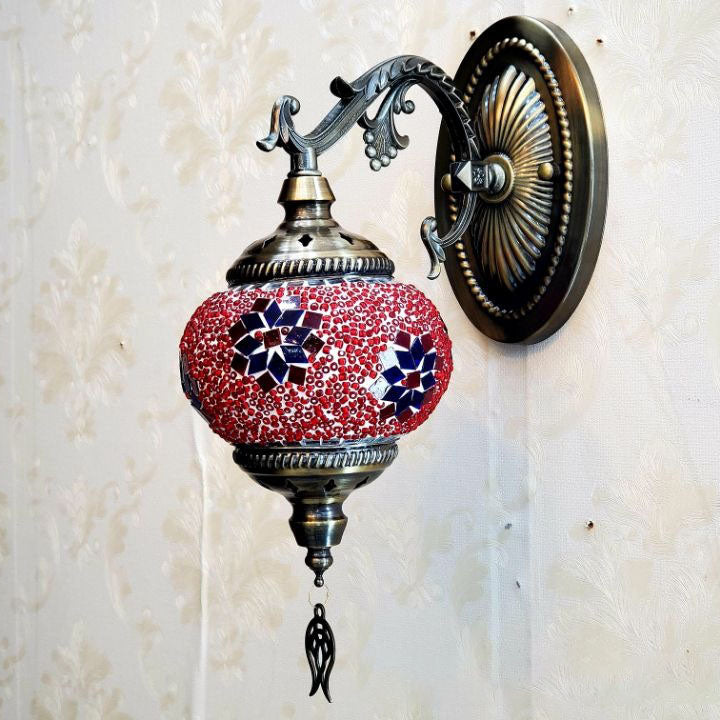 European Exotic Cracked Glass 1-Light Wall Sconce Lamp