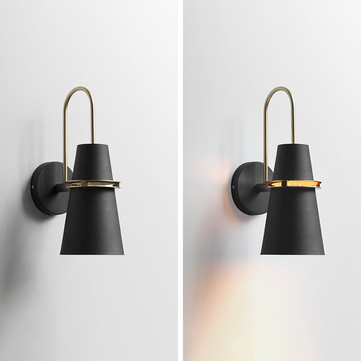 Scandinavian Iron Cylinder Horn 1-Light Wall Sconce Lamp
