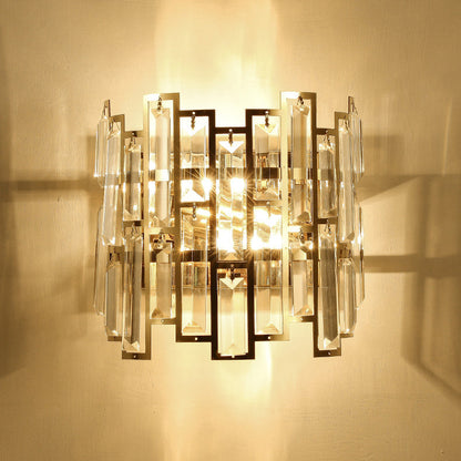 Stainless Multiple Rectangular 1/2 Light Wall Sconce Lamp