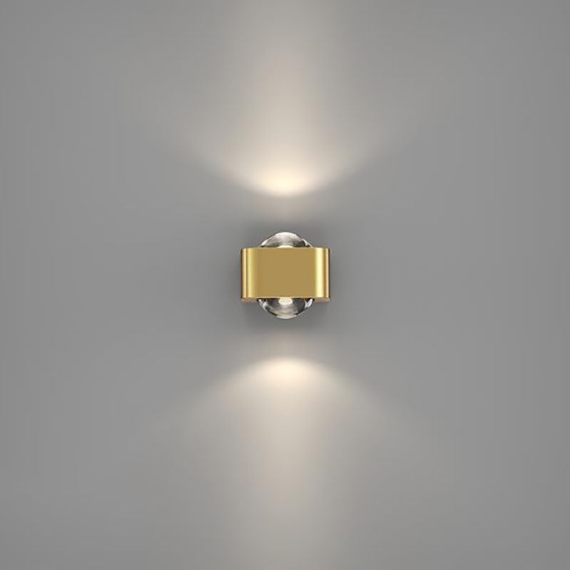 Copper Cuboid Up And Down Luminous LED Wall Sconce Lamp