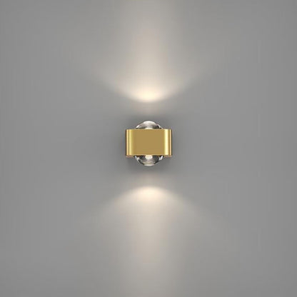 Copper Cuboid Up And Down Luminous LED Wall Sconce Lamp