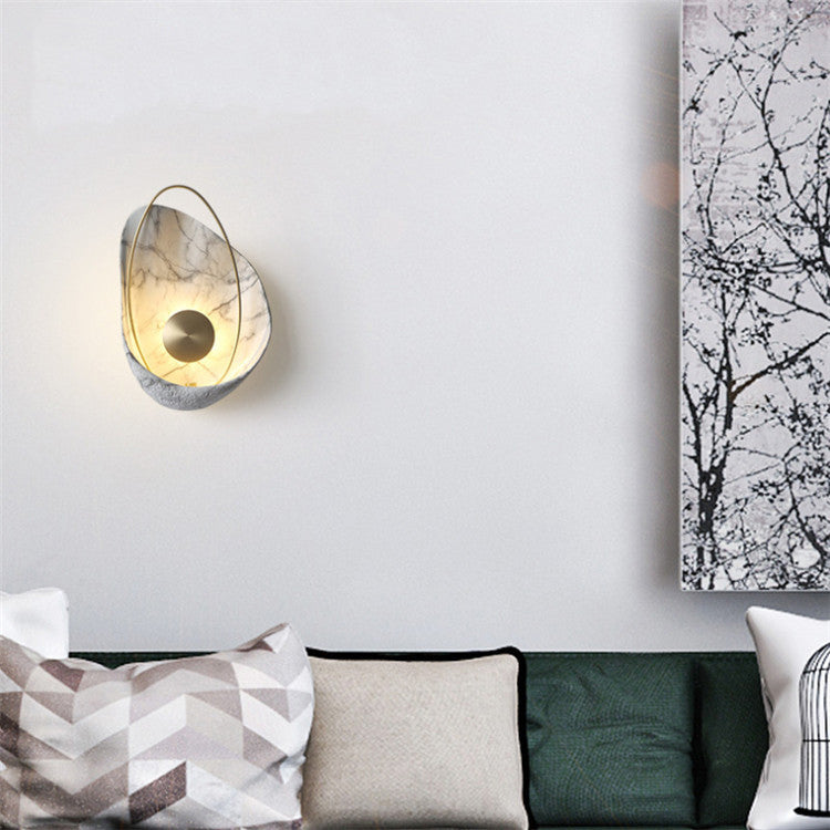 Scandinavian Shell Resin Metal LED Wall Sconce Lamp