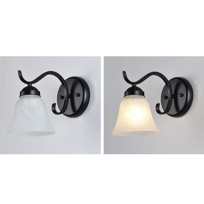 Retro Rustic Iron Glass 1-Light Wall Sconce Lamp