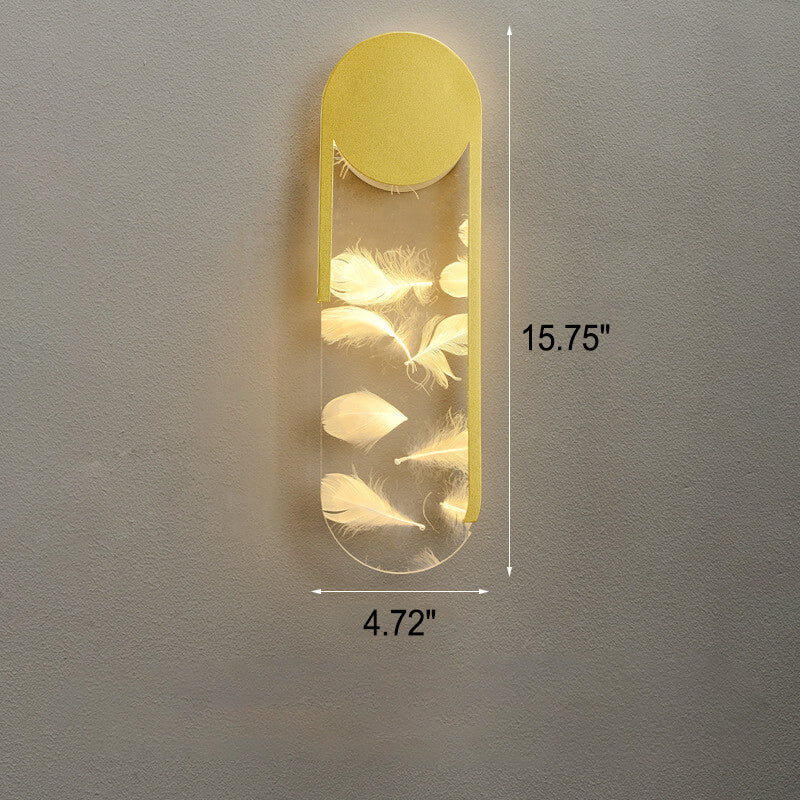 Light Feather Effect Acrylic Geometric LED Wall Sconce Lamp