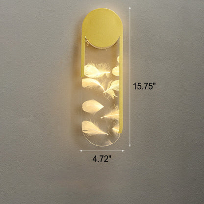 Light Feather Effect Acrylic Geometric LED Wall Sconce Lamp