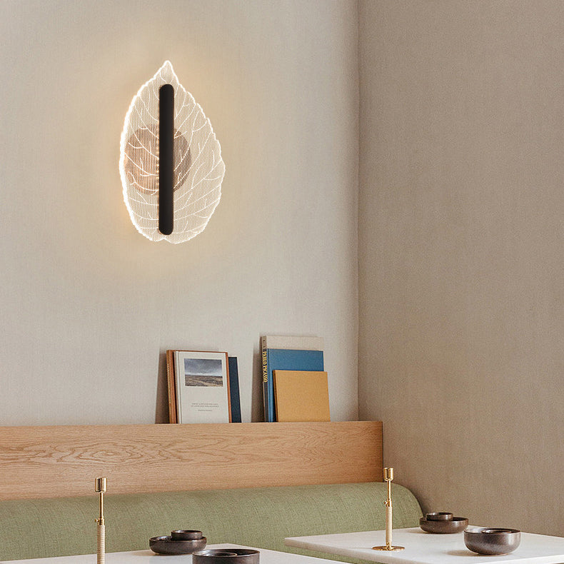 Deco Iron Acrylic Leave Teardrop Shape LED Wall Sconce Lamp