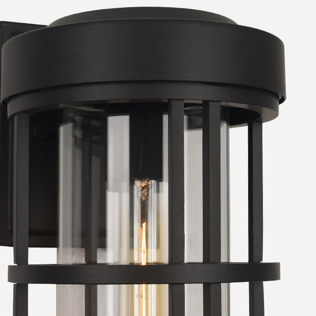 Simplicity Glass Cylinder 1-Light Outdoor Wall Sconce Lamp