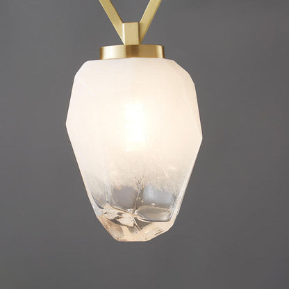Brass Geometrical Glass Shade 1-Light Wall Sconce Lamp