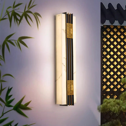Chinese Stainless Steel Faux Marble LED Wall Sconce Lamp