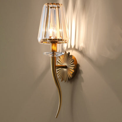 European Light Hardware Glass 1-Light Wall Sconce Lamp