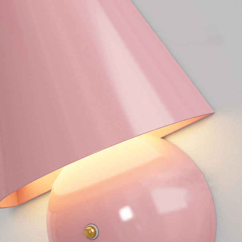 Cream Trapezoidal Round Iron Acrylic LED Wall Sconce Lamp