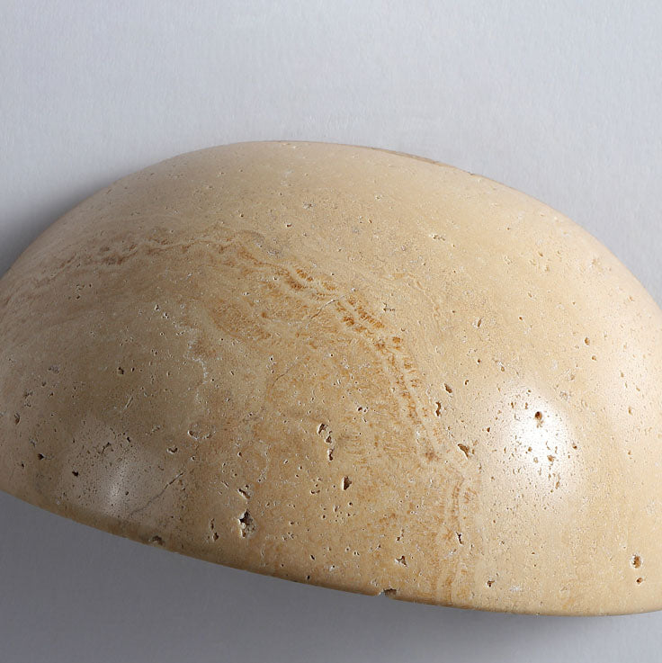 Japanese Travertine Half Circle 1-Light Wall Sconce Lamp