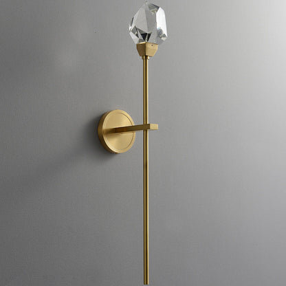 Copper Crystal Irregular Masonry 1-Light Wall Sconce Lamp