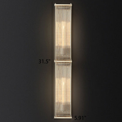 Light Rectangular Hardware Glass 1-Light Wall Sconce Lamp