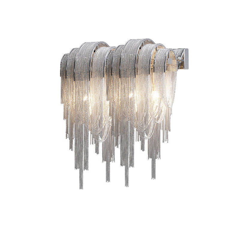 Iron Aluminum Tassel Chain 2/4 Light Wall Sconce Lamp