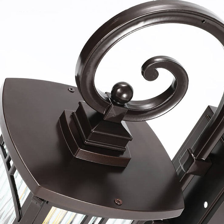 Square Carved 1-Light Outdoor Waterproof Wall Sconce Lamp