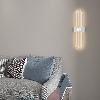 Iron Acrylic Elliptical Strip Pointed LED Wall Sconce Lamp