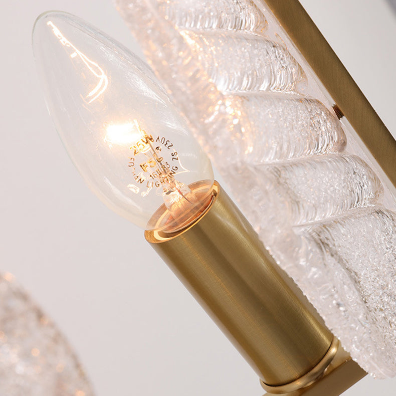 Copper Glass Leave Banana Leaf 1/2 Light Wall Sconce Lamp