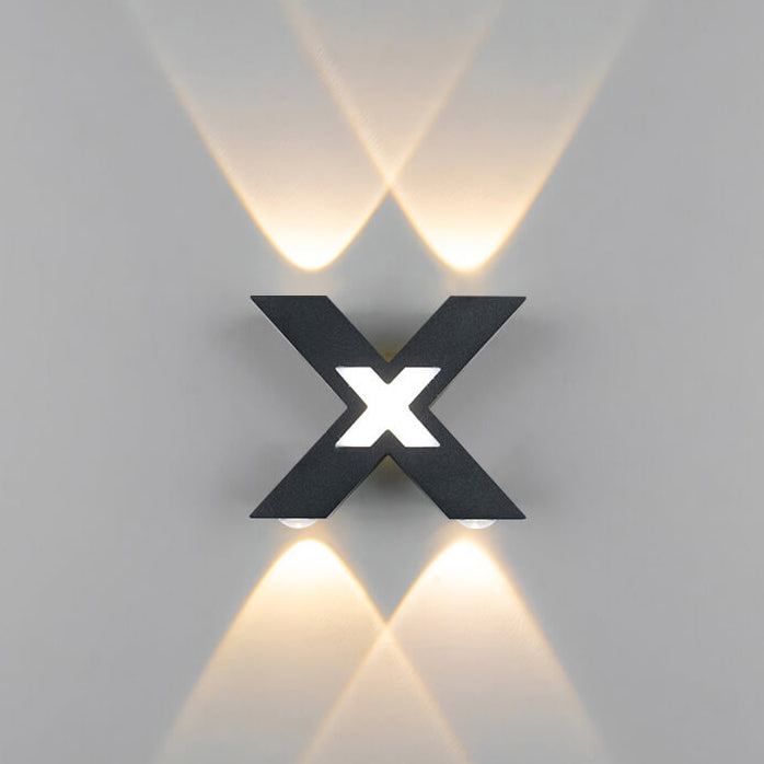Minimalist Waterproof X-Shape Aluminum LED Wall Sconce Lamp
