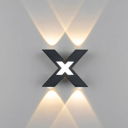 Minimalist Waterproof X-Shape Aluminum LED Wall Sconce Lamp