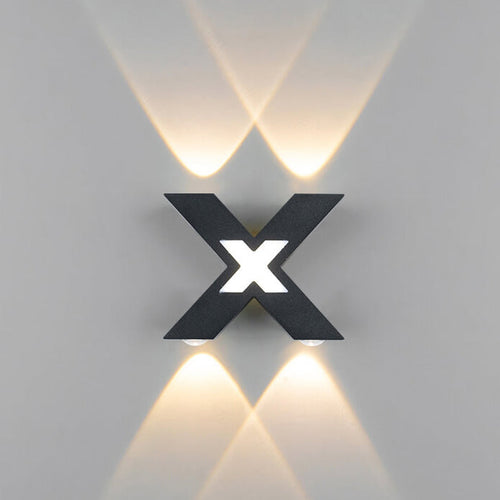 Minimalist Waterproof X-Shape Aluminum LED Wall Sconce Lamp