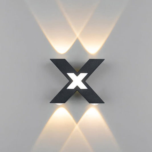 Minimalist Waterproof X-Shape Aluminum LED Wall Sconce Lamp