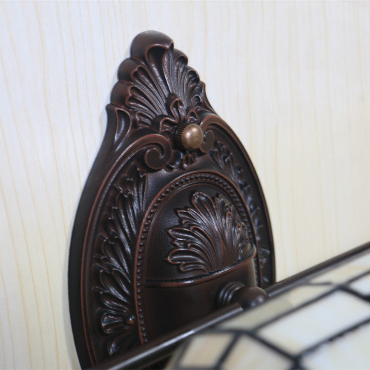 Tiffany Alloy Iron Stained Glass 1-Light Wall Sconce Lamp