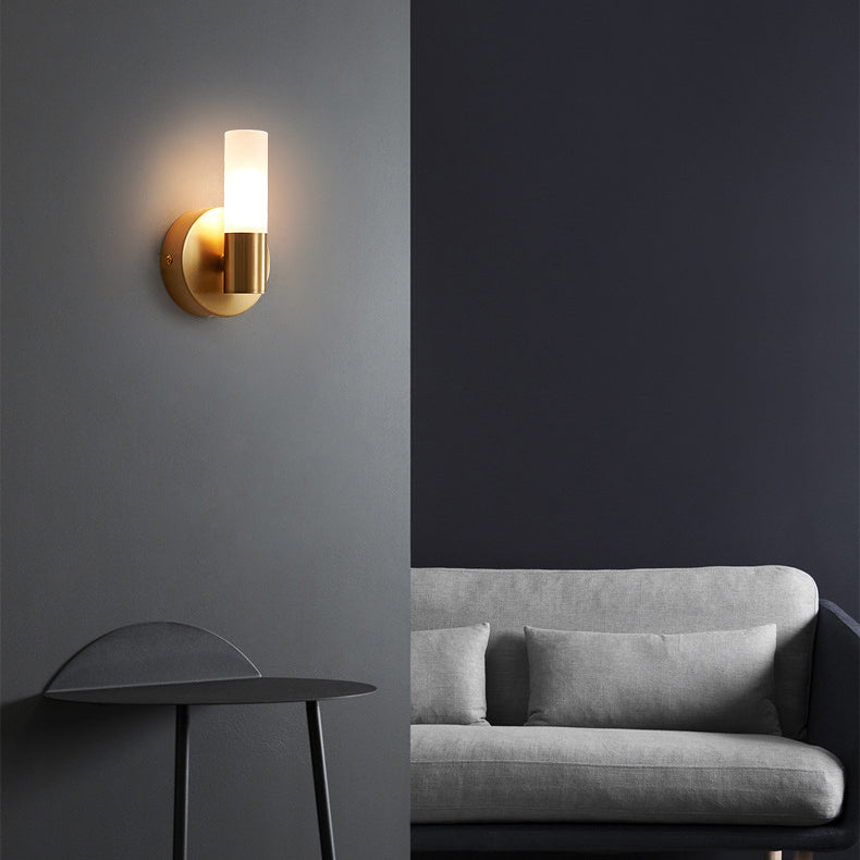 Copper Acrylic Cylinder Ball 1/2/4 Light Wall Sconce Lamp