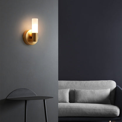 Copper Acrylic Cylinder Ball 1/2/4 Light Wall Sconce Lamp