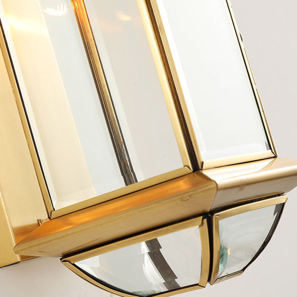 Copper Lantern 1-Light Outdoor Waterproof Wall Sconce Lamp