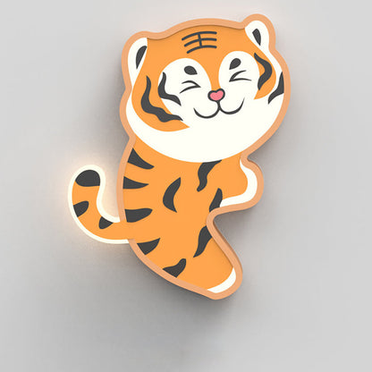 Cartoon Tiger Acrylic Design Iron LED Wall Sconce Lamp