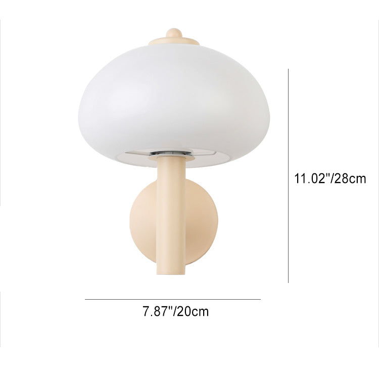 Simplicity Glass Mushroom Round 1-Light Wall Sconce Lamp