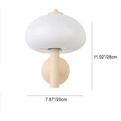 Simplicity Glass Mushroom Round 1-Light Wall Sconce Lamp
