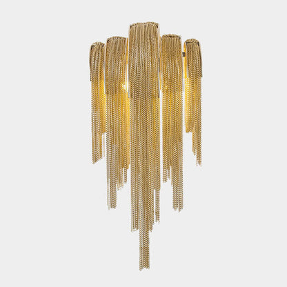Postmodern Luxury Aluminum Chain Tassel 2-Light Wall Sconce