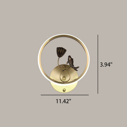 Chinese Lotus Pond Landscape Design LED Wall Sconce Lamp