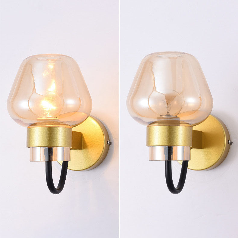 Scandinavian Iron Glass Cup Design 1-Light Wall Sconce Lamp