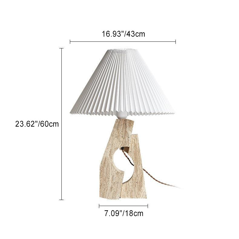 Contemporary Creative Dome Stone Fabric 1-Light Table Lamp