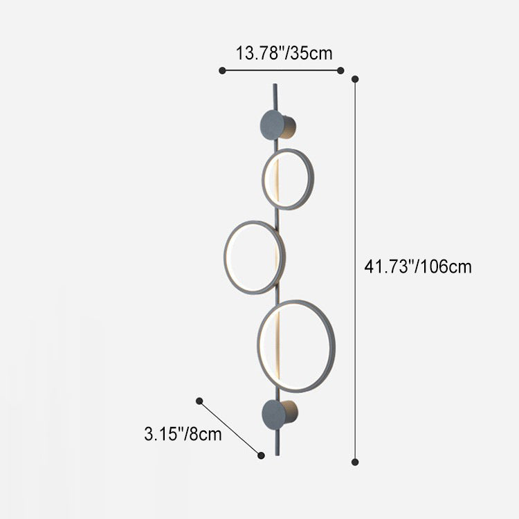 Multiple Circle Iron Silicone LED Wall Sconce Lamp