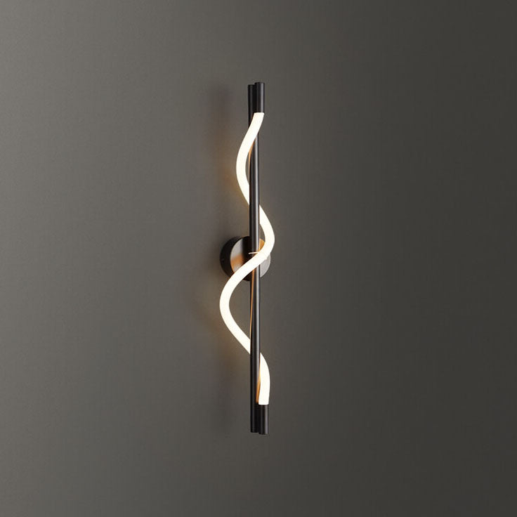 Copper-Plated Curve Long Bar Copper LED Wall Sconce Lamp