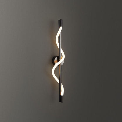 Copper-Plated Curve Long Bar Copper LED Wall Sconce Lamp