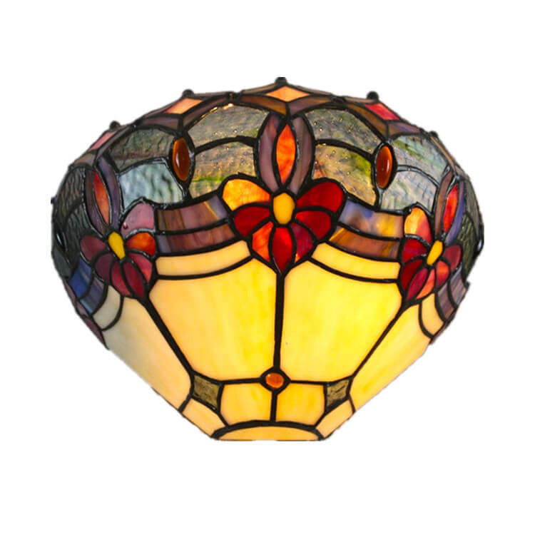 Tiffany Flower Stained Glass Bowl 1-Light Wall Sconce Lamp